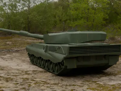 Leopard 2A4 Tank - Low Poly Low-poly 3D model