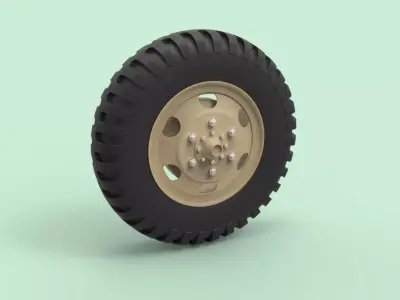 Wheel from old truck 3D model