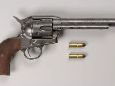 Lowpoly Colt Single Action Army 45 Revolver Low-poly 3D model