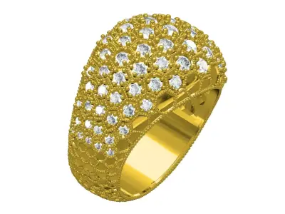 Antique Vintage Style Dome Ring 3D print model