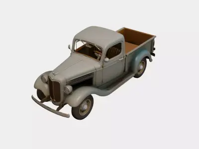 Early Vintage Pickup Truck 4-Pack Set Classic Utility Collection 3D model
