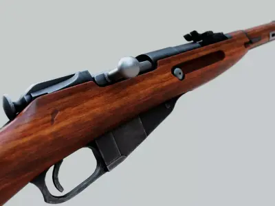 Mosin Nagant M30 Carbine Low-poly 3D model