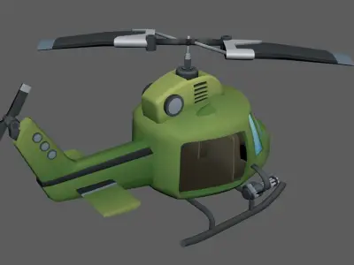 Low Poly Chopper helicopter Low-poly 3D model