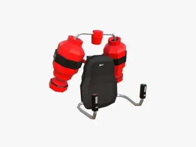 Jetpack Low Poly F02 - SciFi Character Design Low-poly 3D model