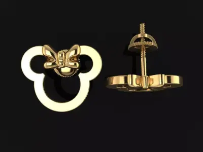 Dainty Mini Mouse Style Earring 3D print model