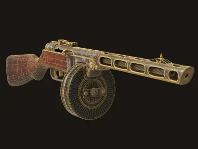 PPSh-41 Low-poly 3D model get