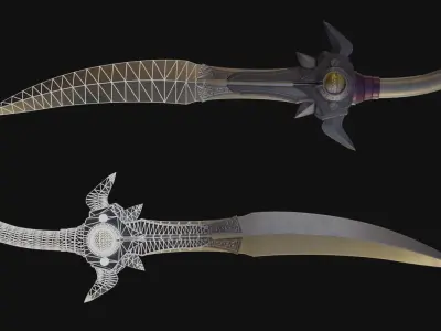 Fantasy Swords Low-poly 3D model