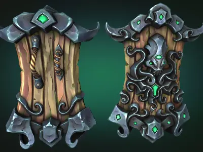 Coastal shield Low-poly 3D model