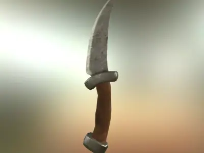 Iron Skinning Knife - Game Ready PBR Prop Tool Weapon Low-poly 3D model