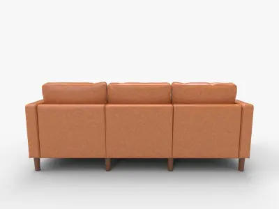 ACMEASE Faux Leather Three Seater Sofa   3D model