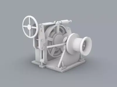 Anchor Winch Low-poly 3D model