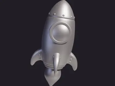 cartoon stylized Rocket Low-poly 3D model