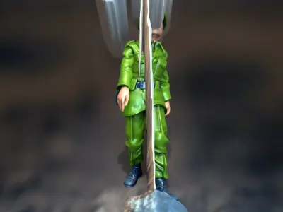 Military Infantryman Green Uniform model pack Low-poly 3D model