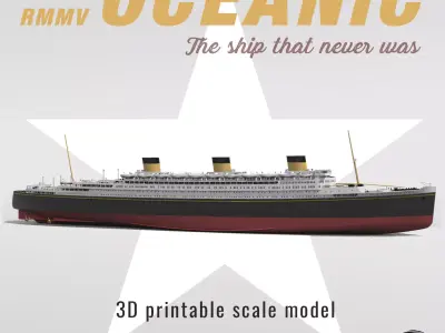 Print ready OCEANIC III White Star Line mega ocean liner  3D print model