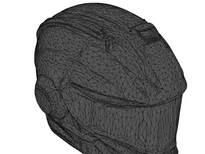 SciFi Helmet Carbon Fiber 3D Model 3D model