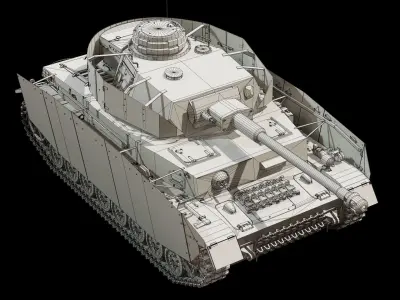 Panzer IV Ausf H - Base Mesh 3D model