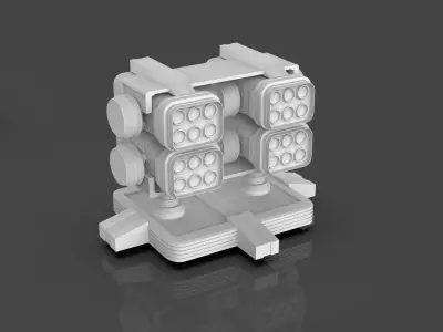 Turret and AA Gun Defense Pack - 7 - 40 Props - Untextured 3D model