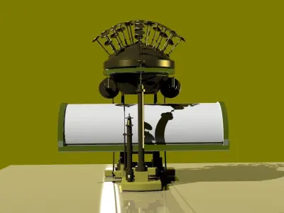 Antique typewriter Low-poly 3D model