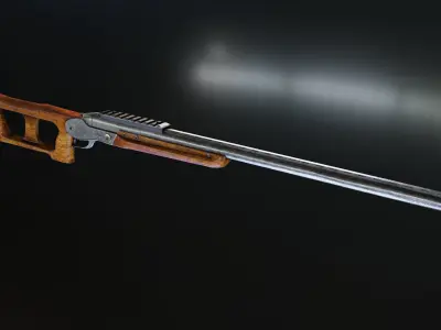 700 Nitro Express Hunting Gun Low-poly 3D model