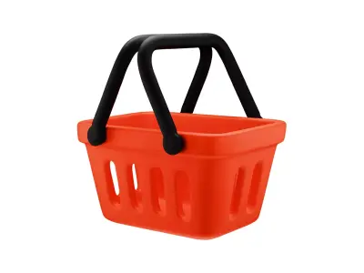 Shopping Basket 3D Icon Low-poly 3D model