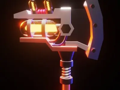 Steampunk AXE Low poly Low-poly 3D model