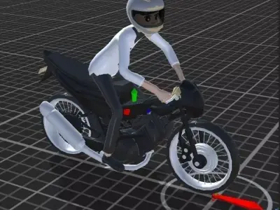 motorcycle boy Free low-poly 3D model