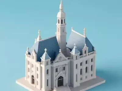 European Palace or Monestary 3D model
