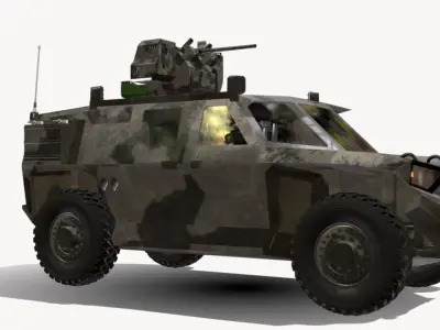 conceito Veiculo Blindado 4x4 Bope Low-poly 3D model