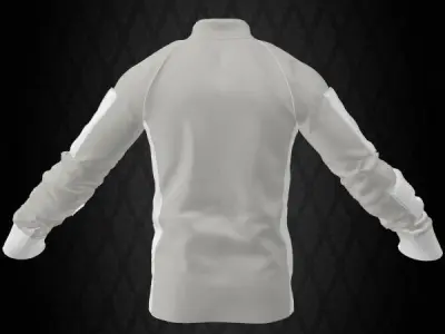 White Military Combat Shirt 3D model