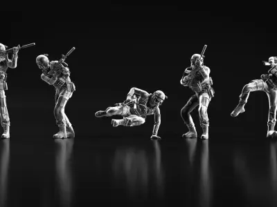 US Soldier Set 05 Free 3D print model