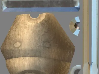 Low-Poly Medieval Drill Editorial License Low-poly 3D model