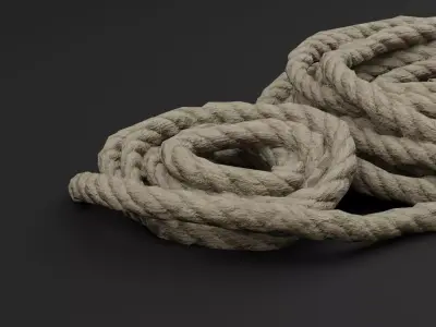 Bundled Rope Coils Low-poly 3D model