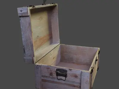 Wooden Box 3D model 2