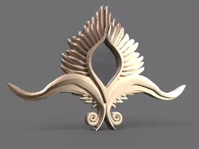 Gold sea mirror Low-poly 3D model