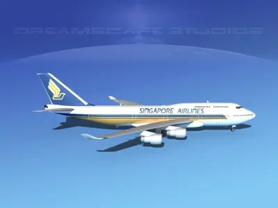 Boeing 747-400 Singapore Airlines 3D model