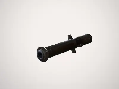 High-Detail Bronze Artillery Barrel - Optimized 3D Prop 3D model
