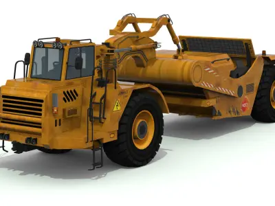 scraper truck Low-poly 3D model