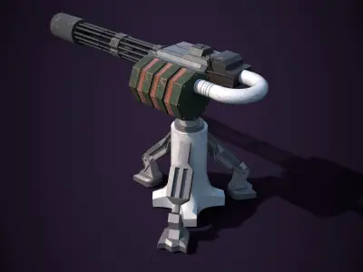 Minigun turret 3D model