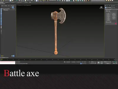 Battle axe Low-poly 3D model 37