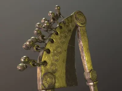 Antique Brass Betel Nut Cuttter Low-poly 3D model