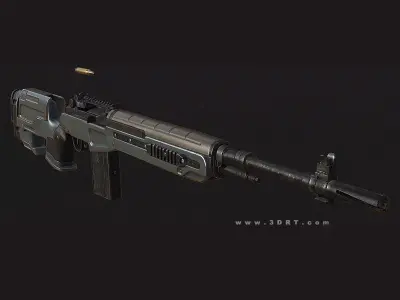 3DRT - M14 rifle Low-poly 3D model