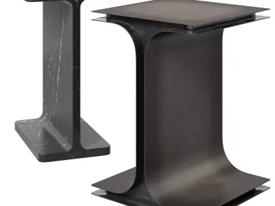 CB2 Ipsilon and I Beam side tables 3D model