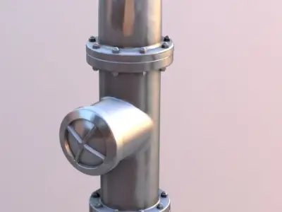 submarine corridor and water pipes collection Low-poly 3D model