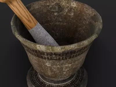 Mortar and Pestle 3D Model Low-poly 3D model