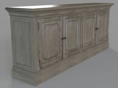 St James Panel Sideboard Antique Grey Oak 3D model