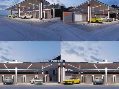 Electric vehicle charging station 3D model purchase