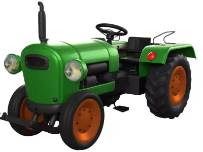 Tractor 3D model - Textured and UV Mapped