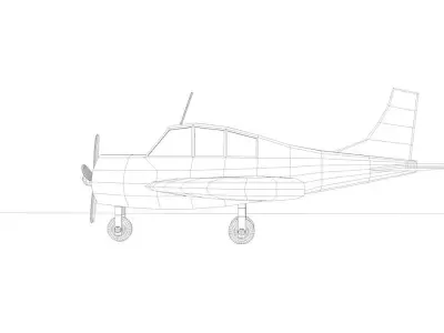 White Airplane Low-poly 3D model