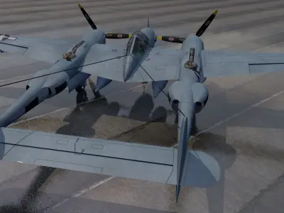 Lockheed F-5A Photo Lightning 3D model