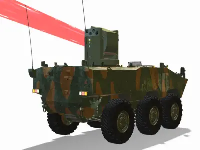 Iveco Gurani 6x6 Lasers antidrone Low-poly 3D model